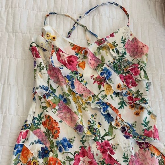 NWOT Show Me Your Mumu Romance Ruffle Dress Iv Botanical Floral M ! - Picture 4 of 7
